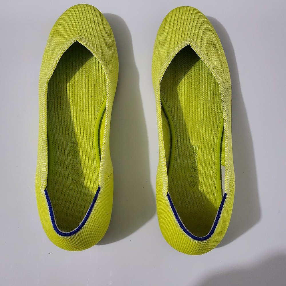 Neon yellow Rothys flats